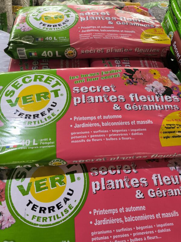 Terreau plantes fleuries